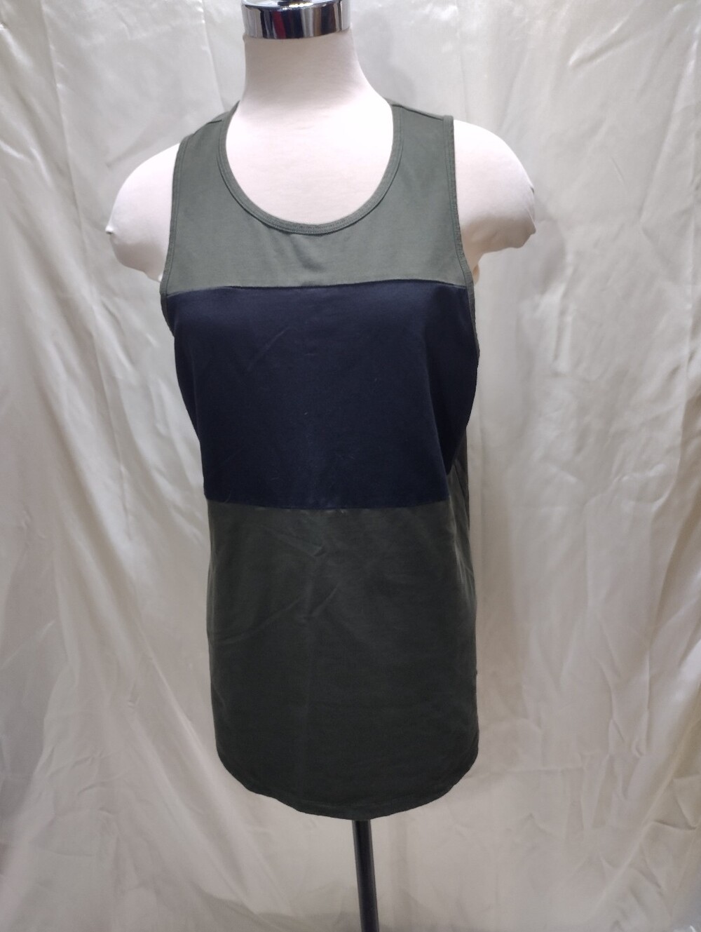 BYLT Tech Tank Mens Medium Green Black Sleeveless Performance Athletic Gym Top